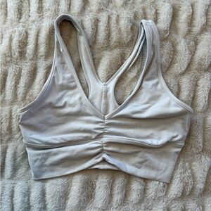 ALO Yoga Cream Ruched Sports Bra